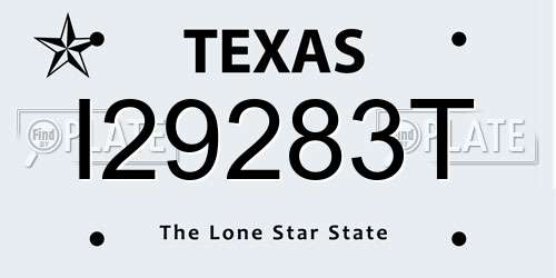I29283T Texas License Plate