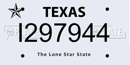 I297944 Texas License Plate