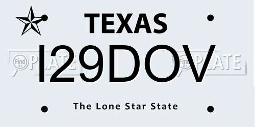 I29DOV Texas License Plate