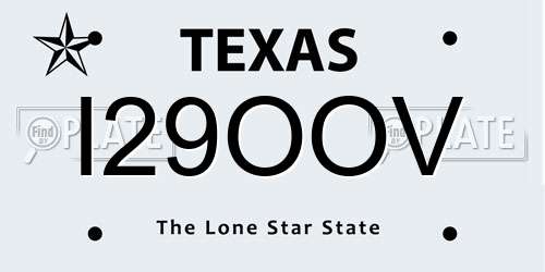 I29OOV Texas License Plate