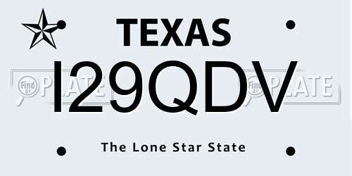 I29QDV Texas License Plate