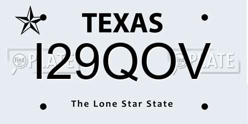 I29QOV Texas License Plate
