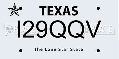 I29QQV Texas License Plate