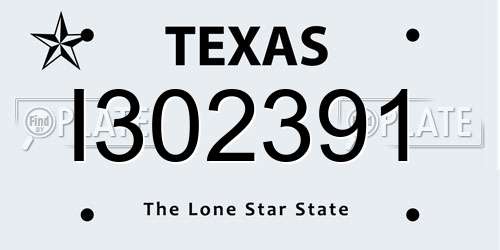 I302391 Texas License Plate