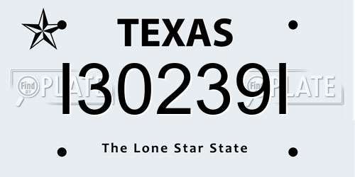 I30239I Texas License Plate