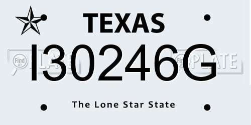 I30246G Texas License Plate