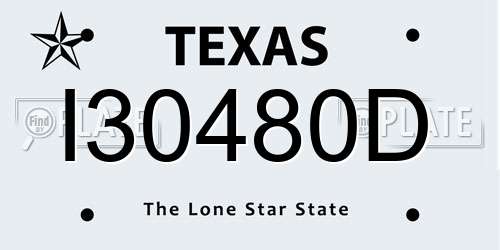 I30480D Texas License Plate