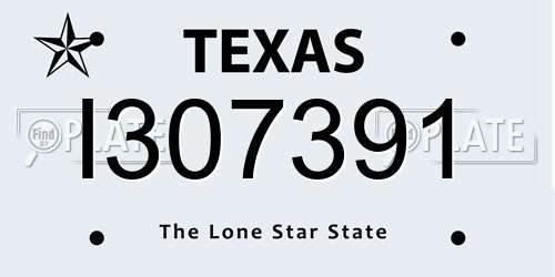 I307391 Texas License Plate