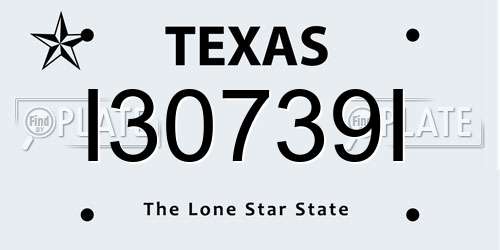 I30739I Texas License Plate
