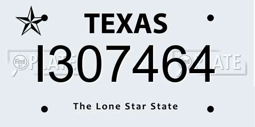 I307464 Texas License Plate