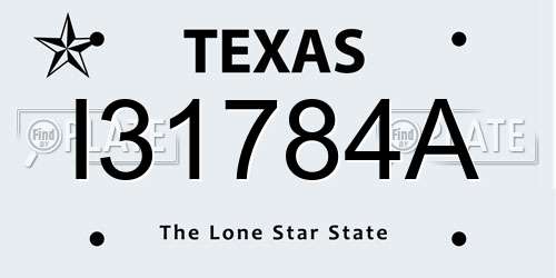 I31784A Texas License Plate