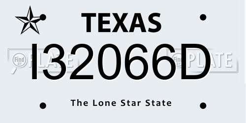 I32066D Texas License Plate