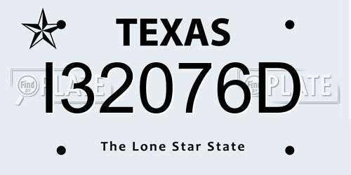 I32076D Texas License Plate