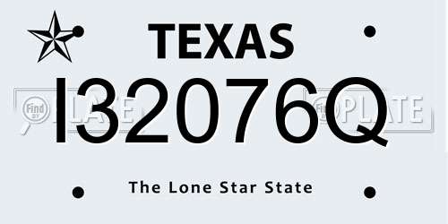 I32076Q Texas License Plate