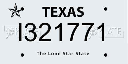 I321771 Texas License Plate