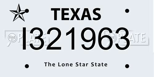 I321963 Texas License Plate