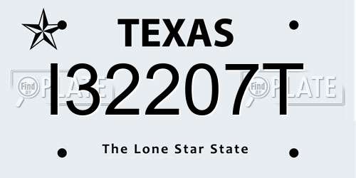I32207T Texas License Plate