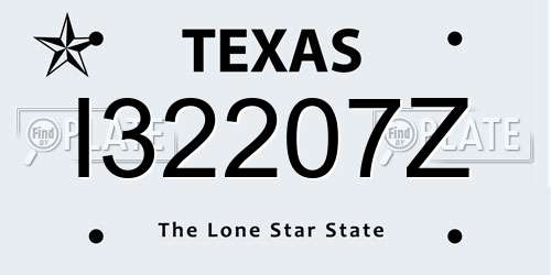 I32207Z Texas License Plate