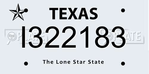 I322183 Texas License Plate