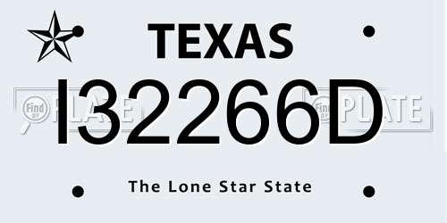 I32266D Texas License Plate