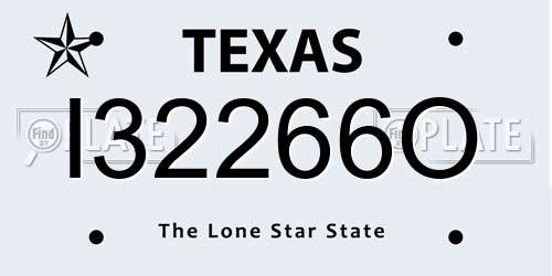I32266O Texas License Plate