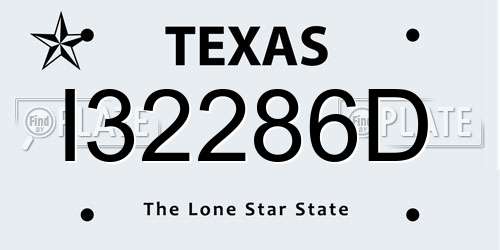 I32286D Texas License Plate