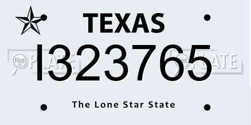 I323765 Texas License Plate