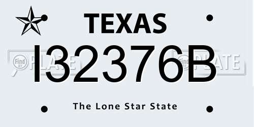 I32376B Texas License Plate