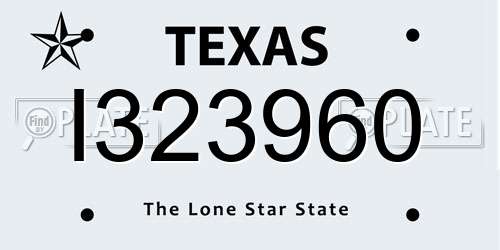 I323960 Texas License Plate
