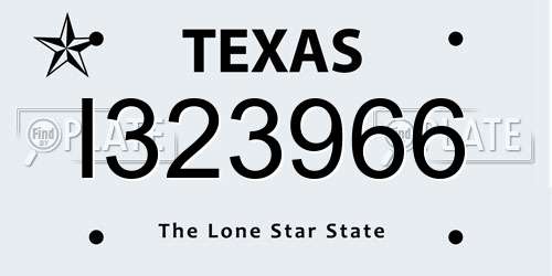 I323966 Texas License Plate