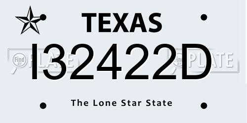 I32422D Texas License Plate