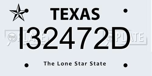 I32472D Texas License Plate