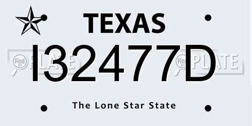 I32477D Texas License Plate