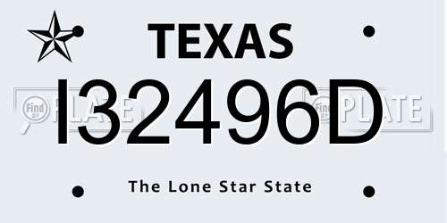 I32496D Texas License Plate
