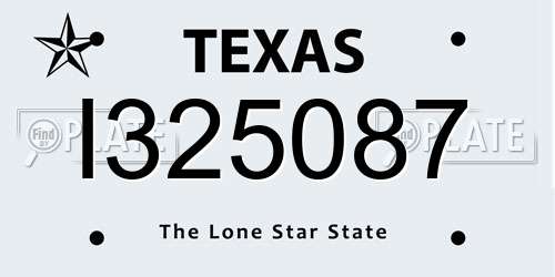 I325087 Texas License Plate