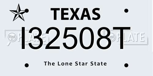 I32508T Texas License Plate