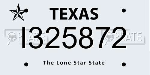 I325872 Texas License Plate