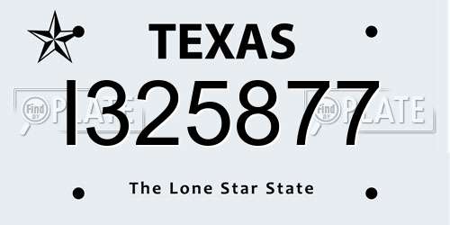 I325877 Texas License Plate