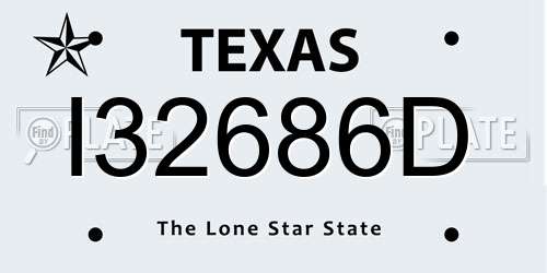 I32686D Texas License Plate