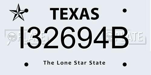 I32694B Texas License Plate