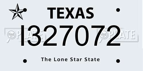 I327072 Texas License Plate