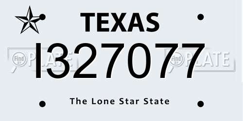 I327077 Texas License Plate