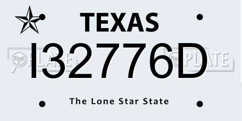 I32776D Texas License Plate