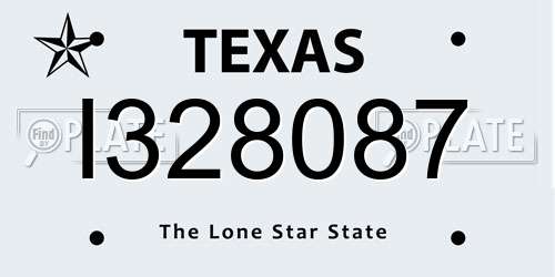 I328087 Texas License Plate