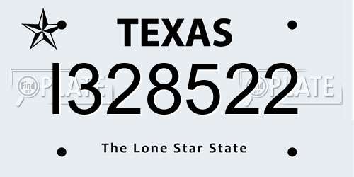 I328522 Texas License Plate