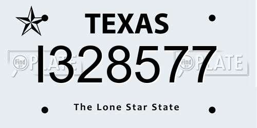 I328577 Texas License Plate