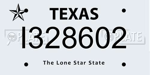 I328602 Texas License Plate