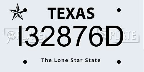 I32876D Texas License Plate