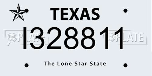 I328811 Texas License Plate