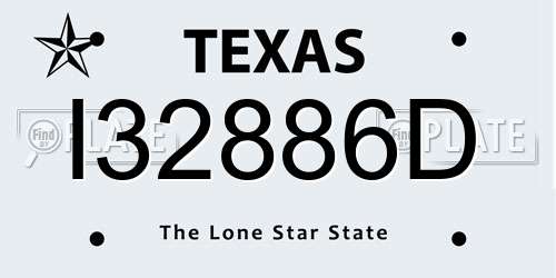 I32886D Texas License Plate